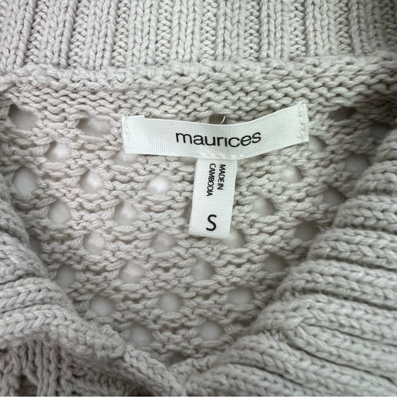 Maurices Women’s Button Front Cardigan Sz Small Color Tan/Beige Open Knit Collar - Picture 5 of 10